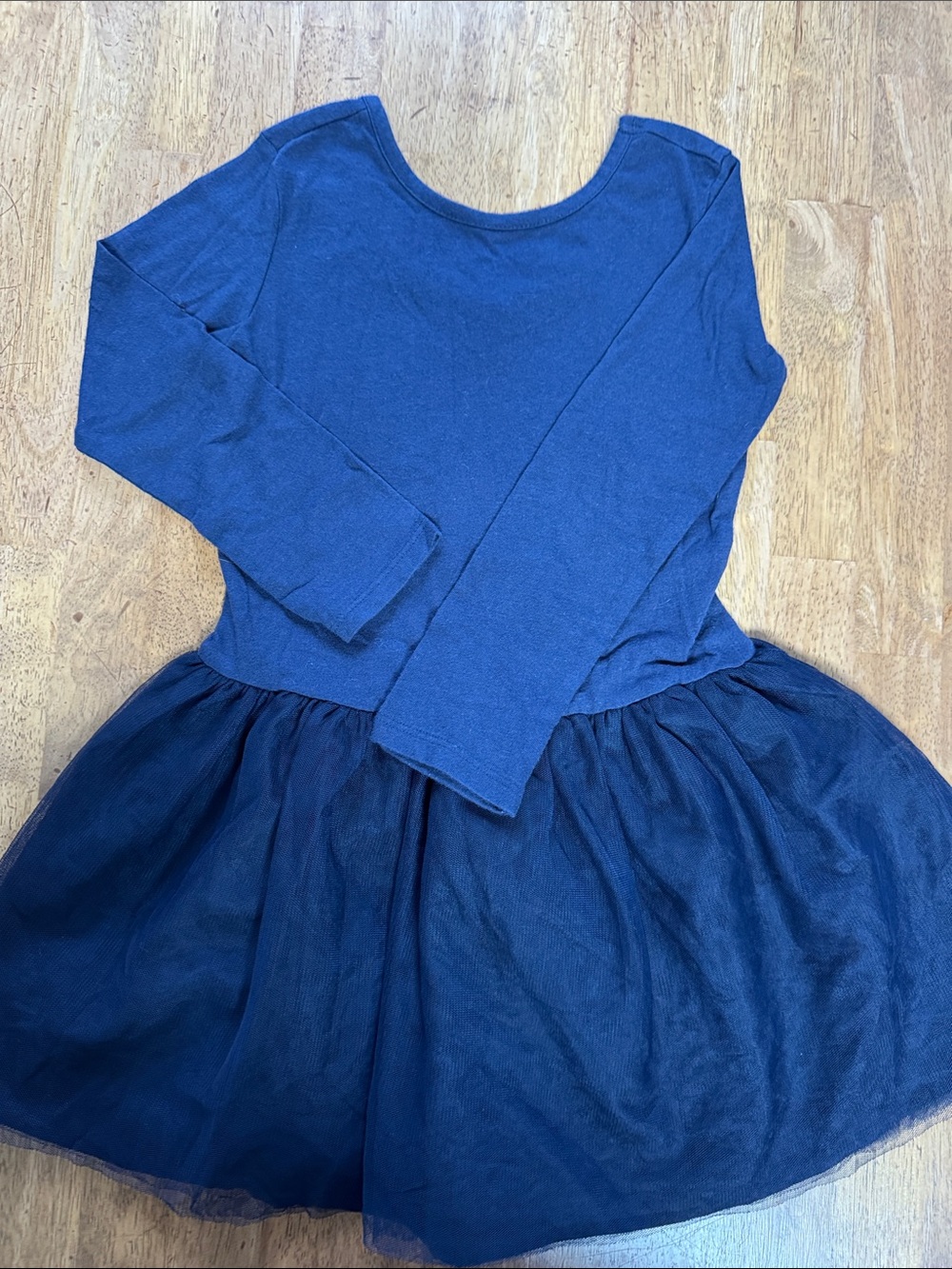 Old Navy Girls Navy Long-Sleeve Tulle Skirt Dress